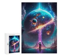 Puzzles pour Adolescents 300 PCS Astronaut Gazing at Cosmic Planet -1 Puzzles pour Adolescents, Jouets Anti-Stress, Décoration Murale, Cadeaux d'anniversaire Et De Noël Uniques 300 PCS