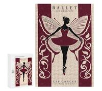 Puzzles pour Adolescents 300 PCS Ballet Dancer with Butterfly Wings Poster Jeu De Puzzle Familial Décoration Parfaite Cadeaux Uniques pour Un Anniversaire Et Noël 300 PCS