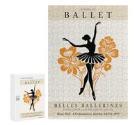 Puzzles pour Adolescents 300 PCS Ballet School Poster with Ballerina Silhouette Puzzles pour Adultes Jeux Amusants Décoration Parfaite Cadeaux Uniques d'anniversaire Et De Noël 300 PCS