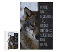 Puzzles pour Adolescents 300 PCS Beast Inside is Sleeping Puzzles Jeux De Détente Décoration Parfaite Cadeaux Uniques d'anniversaire Et De Noël 300 PCS