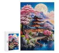 Puzzles pour Adolescents 300 PCS Beautiful Village in Japan Puzzles pour Adolescents Jeux Relaxants Assemblage De Motifs Cadeaux Uniques d'anniversaire Et De Noël 300 PCS