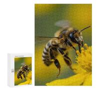 Puzzles pour Adolescents 300 PCS Bee on Yellow Flower Casse-têtes pour Adultes Jeux De Détente Analyse Et Logique Activités Amusantes À La Maison, 300 PCS