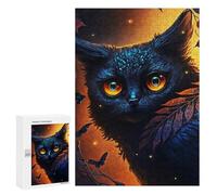 Puzzles pour Adolescents 300 PCS Black Ghost Cat Puzzles pour Adultes Jeu Familial Décoration Parfaite Difficile À Compléter 300 PCS