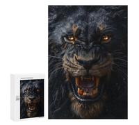 Puzzles pour Adolescents 300 PCS Black Lion Roar Sound Effect Puzzles pour Adultes Jeux Amusants Décoration Parfaite Cadeaux Uniques d'anniversaire Et De Noël 300 PCS