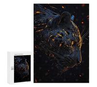 Puzzles pour Adolescents 300 PCS Black Panther with Glowing Spots Puzzles pour Adultes - Jeu Manuel Anti-Stress - Cadeaux Uniques pour Anniversaire Et Noël 300 PCS