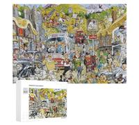 Puzzles pour Adolescents 300 PCS British Village Chaos A Cartoon Masterpiece! Puzzles pour Adultes Jeu De Réflexion Décoration Intérieure Activités Amusantes À La Maison 300 PCS
