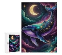 Puzzles pour Adolescents 300 PCS Celestial Whale Starry Night Sky Puzzles pour Adultes, Jouets Anti-Stress, Activités Amusantes À Faire À La Maison, 300 PCS