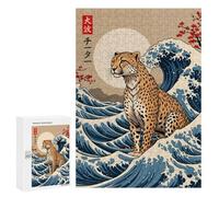 Puzzles pour Adolescents 300 PCS Cheetah Great Wave Puzzles pour Adultes - Jeu Manuel Anti-Stress - Cadeaux Uniques pour Anniversaire Et Noël 300 PCS