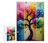 Puzzles pour Adolescents 300 PCS Colorful Abstract Tree Art Casse-tête pour Adultes, Jeu De Réflexion Difficile, Original, Cadeau d'anniversaire 300 PCS
