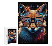 Puzzles pour Adolescents 300 PCS Colorful Fox Art Print-1 Puzzles Jeux De Détente Décoration Parfaite Cadeaux Uniques d'anniversaire Et De Noël 300 PCS