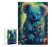 Puzzles pour Adolescents 300 PCS Colorful Koala in Fantasy Forest Puzzles pour Adultes Jeu De Réflexion Décoration Intérieure Activités Amusantes À La Maison 300 PCS