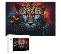 Puzzles pour Adolescents 300 PCS Colorful Leopard Art Print Puzzles pour Adultes Jeu De Réflexion Décoration Intérieure Activités Amusantes À La Maison 300 PCS