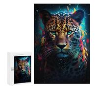 Puzzles pour Adolescents 300 PCS Colorful Leopard Portrait Puzzles pour Adultes Activités Familiales Interaction Parent-Enfant Jeu Au Design Élégant 300 PCS