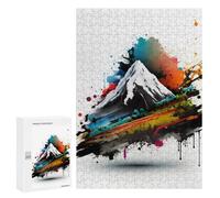 Puzzles pour Adolescents 300 PCS Colorful Mountain Abstract Art Puzzles pour Adolescents, Jouets À Faire Soi-même, Activités Amusantes À La Maison pour Passer Le Temps, 300 PCS