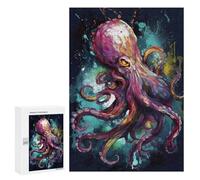 Puzzles pour Adolescents 300 PCS Colorful Octopus Art Print Puzzles pour Adultes Assemblage De Modèles De Puzzles Défi À Réaliser Soirée Jeux Et Divertissement en Famille 300 PCS