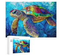 Puzzles pour Adolescents 300 PCS Colorful Sea Turtle Casse-têtes pour Adultes Jeu De Réflexion Assemblage De Motifs Interaction Parent-Enfant 300 PCS