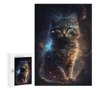 Puzzles pour Adolescents 300 PCS Cosmic Feline Dreamscape-3 Puzzles pour Adultes Jeux Relaxants Découpe De Précision Jeu Stimulant Cadeaux 300 PCS