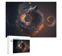 Puzzles pour Adolescents 300 PCS Cosmic Fox Celestial Artwork Puzzle Anti-Stress, Jouet Idéal pour Une Décoration Amusante À La Maison, 300 PCS