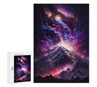 Puzzles pour Adolescents 300 PCS Cosmic Mountain Aurora-1 Puzzles pour Adultes Assemblage De Modèles De Puzzles Défi À Réaliser Soirée Jeux Et Divertissement en Famille 300 PCS