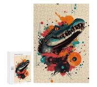 Puzzles pour Adolescents 300 PCS Crocodile Wall Art Bold Decor for Wildlife Enthusiasts Alligator Vinyl Art Puzzles pour Adultes Jeu Familial Décoration Parfaite Difficile À Compléter 300 PCS