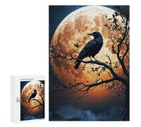 Puzzles pour Adolescents 300 PCS Crow Gazes at The Moon Puzzles pour Adolescents, Jouets Anti-Stress, Décoration Murale, Cadeaux d'anniversaire Et De Noël Uniques 300 PCS