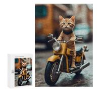 Puzzles pour Adolescents 300 PCS Cute Cat Riding Puzzles pour Adolescents - Jeu Familial - Décoration Murale - Interaction Parent-Enfant 300 PCS
