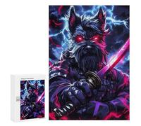 Puzzles pour Adolescents 300 PCS Dog Miniature Schnauzer Samurai Warrior Puzzles pour Adultes, Jeux en Famille, Décoration Intérieure, Cadeaux De Noël Et d'anniversaire 300 PCS