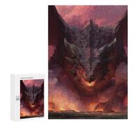 Puzzles pour Adolescents 300 PCS Dragon's Fiery Roar Puzzles pour Adultes Assemblage De Modèles De Puzzles Défi À Réaliser Soirée Jeux Et Divertissement en Famille 300 PCS