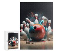 Puzzles pour Adolescents 300 PCS Dynamic Bowling Impact Scene Puzzle Anti-Stress, Jouet Idéal pour Une Décoration Amusante À La Maison, 300 PCS