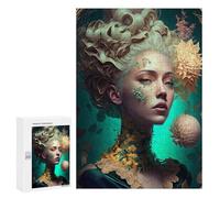Puzzles pour Adolescents 300 PCS Enchanted Floral Portrait Puzzles pour Adultes Jouets Anti-Stress pour S'amuser en Famille Interaction Parent-Enfant 300 PCS