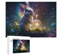 Puzzles pour Adolescents 300 PCS Enchanted Garden Bunny Puzzles pour Adultes Jeux Relaxants Découpe De Précision Jeu Stimulant Cadeaux 300 PCS