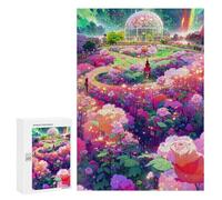 Puzzles pour Adolescents 300 PCS Enchanted Rose Garden Puzzle Anti-Stress, Jouet Idéal pour Une Décoration Amusante À La Maison, 300 PCS