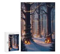 Puzzles pour Adolescents 300 PCS Enchanted Winter Forest Puzzles pour Adultes Jeux De Société en Famille Améliorer La Mémoire Cadeaux d'anniversaire Uniques 300 PCS