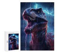 Puzzles pour Adolescents 300 PCS Epic Lightning T Rex Puzzles, Jeux Relaxants, Décoration Intérieure, Cadeaux Et Idées Cadeaux Uniques pour Un Anniversaire 300 PCS