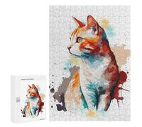 Puzzles pour Adolescents 300 PCS European Short Hair Cat Puzzles, Jeux Amusants, Assemblage De Motifs, Cadeaux Uniques d'anniversaire Et De Noël 300 PCS