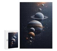 Puzzles pour Adolescents 300 PCS Exploring The Solar System Planets in Motion Puzzles pour Adultes Activités Familiales Interaction Parent-Enfant Jeu Au Design Élégant 300 PCS