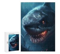 Puzzles pour Adolescents 300 PCS Fantasy Shark Scary Glow Puzzles pour Adolescents Jeux Relaxants Assemblage De Motifs Cadeaux Uniques d'anniversaire Et De Noël 300 PCS
