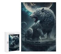 Puzzles pour Adolescents 300 PCS Fantasy White Tiger Art Print Puzzles pour Adultes Assemblage De Modèles De Puzzles Défi À Réaliser Soirée Jeux Et Divertissement en Famille 300 PCS