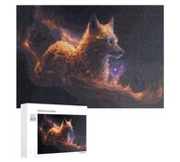 Puzzles pour Adolescents 300 PCS Flaming Wolf Digital Art Puzzles pour Adultes Jeux Relaxants Découpe De Précision Jeu Stimulant Cadeaux 300 PCS