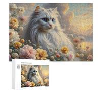 Puzzles pour Adolescents 300 PCS Floral Fantasy Cat Artwork -5 Puzzles pour Adultes Jeux Relaxants Découpe De Précision Jeu Stimulant Cadeaux 300 PCS