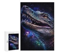 Puzzles pour Adolescents 300 PCS Galactic Crocodile Art Print-3 Puzzles pour Adultes Assemblage De Modèles De Puzzles Défi À Réaliser Soirée Jeux Et Divertissement en Famille 300 PCS