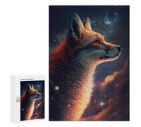 Puzzles pour Adolescents 300 PCS Galactic Fox Portrait -2 Puzzles pour Adultes Assemblage De Modèles De Puzzles Défi À Réaliser Soirée Jeux Et Divertissement en Famille 300 PCS