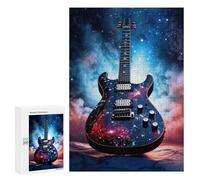 Puzzles pour Adolescents 300 PCS Galaxy Electric Guitar Artwork Puzzle Anti-Stress, Jouet Idéal pour Une Décoration Amusante À La Maison, 300 PCS