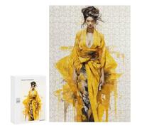 Puzzles pour Adolescents 300 PCS Geisha in Yellow Puzzles pour Adolescents, Jouets Anti-Stress, Décoration Murale, Cadeaux d'anniversaire Et De Noël Uniques 300 PCS