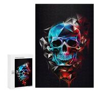 Puzzles pour Adolescents 300 PCS Geometric Skull Artwork Puzzles pour Adolescents Jeux Relaxants Assemblage De Motifs Cadeaux Uniques d'anniversaire Et De Noël 300 PCS