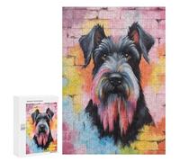 Puzzles pour Adolescents 300 PCS Giant Schnauzer Graffiti Puzzles pour Adultes Jouets Anti-Stress pour S'amuser en Famille Interaction Parent-Enfant 300 PCS
