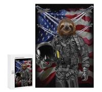 Puzzles pour Adolescents 300 PCS Giant Sloth in Air Force Puzzles pour Adultes Jeux Relaxants pour S'amuser en Famille Cadeaux De Noël Et d'anniversaire 300 PCS