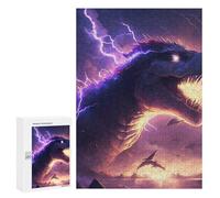 Puzzles pour Adolescents 300 PCS Godzilla Vs. Dinosaurs Epic Battle -1 Puzzles pour Adultes Jeux Relaxants Décoration Murale Activités Amusantes À La Maison 300 PCS