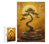 Puzzles pour Adolescents 300 PCS Golden Harmony Bonsai Tree Puzzles pour Adultes Jeu Familial Décoration Parfaite Difficile À Compléter 300 PCS