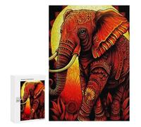 Puzzles pour Adolescents 300 PCS Golden Mandala Elephant Art Puzzle Anti-Stress, Jouet Idéal pour Une Décoration Amusante À La Maison, 300 PCS